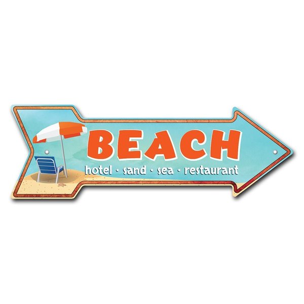 Signmission Beach Arrow Sign Funny Home Decor 24in Wide P-ARROW8-999948